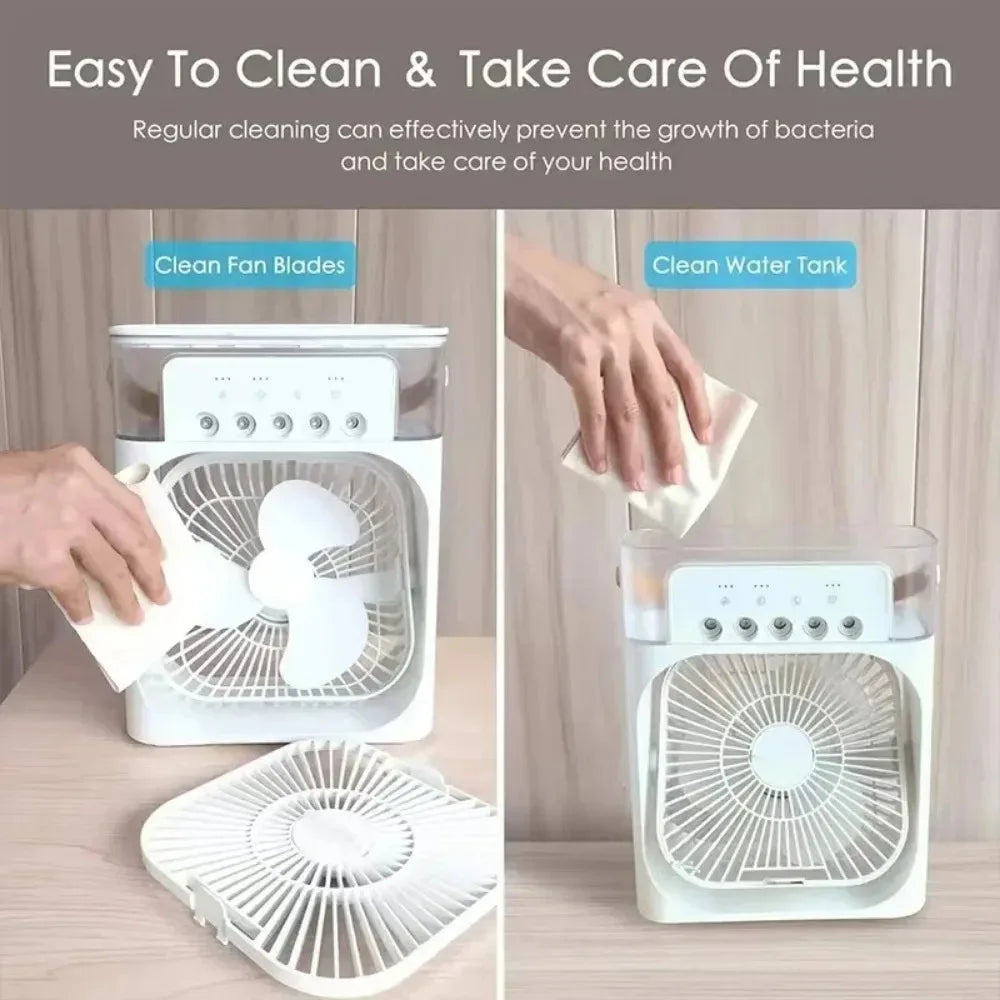 BreezeMist™ Desktop Cooling Fan – Quiet & Portable