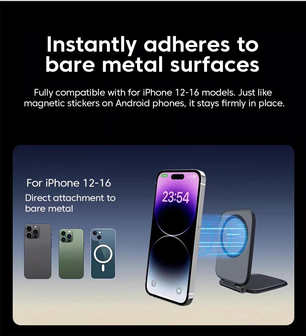 Ultrathin Car Magnetic Mobile Phone Holder Adjustable Foldable Anti-shake Vehicle Navigation Phone Universal Stand Accessories