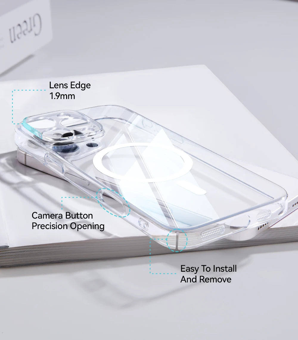 Joyroom Magnetic Case For iPhone 17 Pro Max Case Anti Yellow Transparent Cover For iPhone 17 Pro Max Wireless Charger Thin Cover