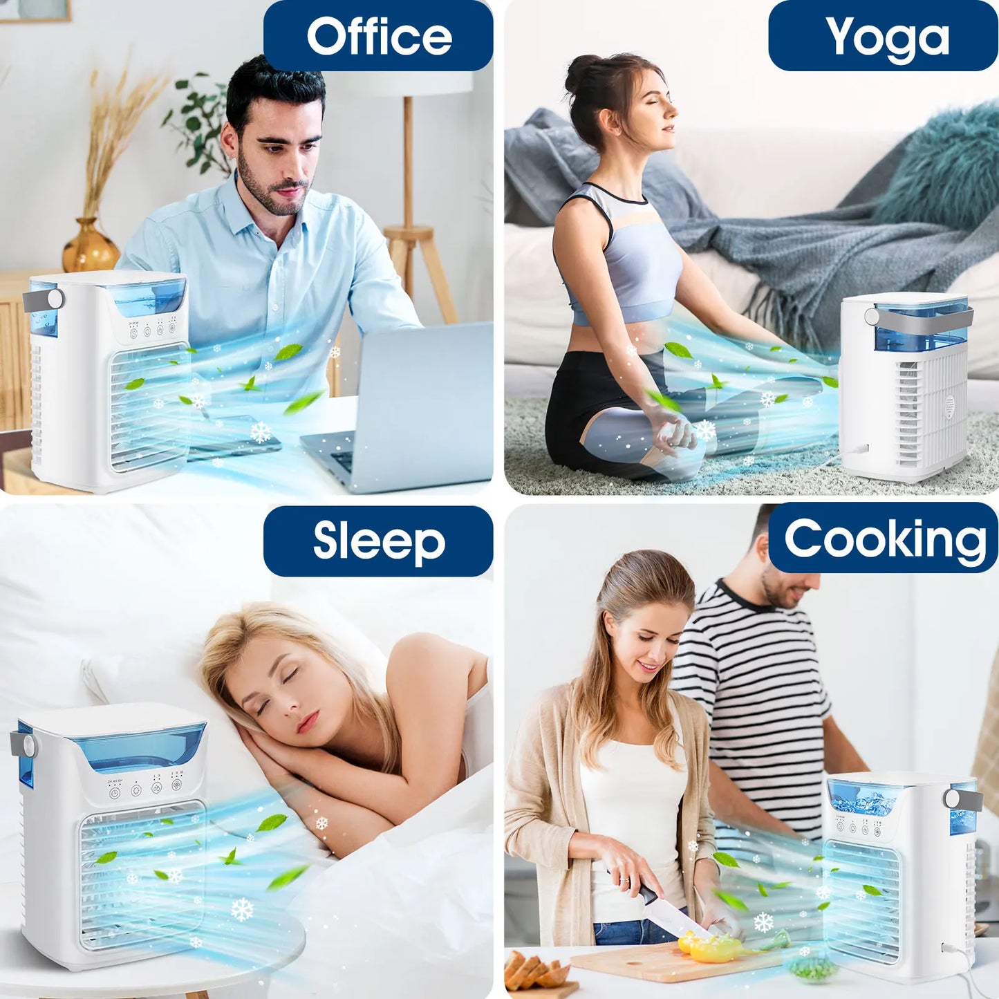 Compact Cooling Fan with Water Mist & Light