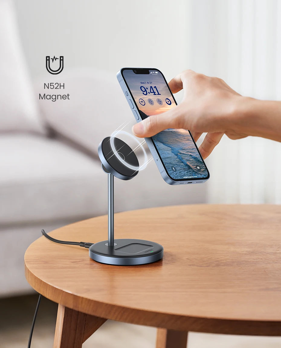 UGREEN Magnetic Wireless Charger Stand 7.5W 2-in-1 Charging Stand For iPhone 16 17 Pro Max/iPhone 14/AirPods Fast Charger
