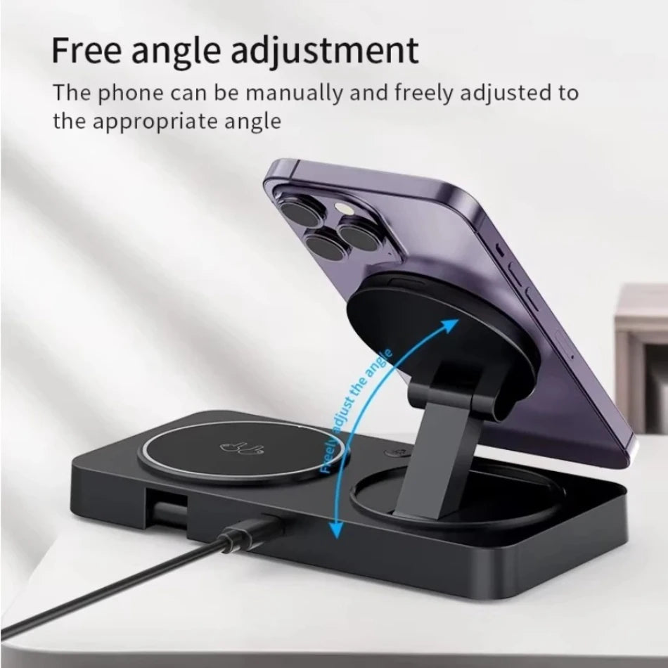 MagCharge™ Foldable 3-in-1 Wireless Charging Station (Apple Devices)