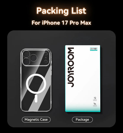Joyroom Magnetic Case For iPhone 17 Pro Max Case Anti Yellow Transparent Cover For iPhone 17 Pro Max Wireless Charger Thin Cover