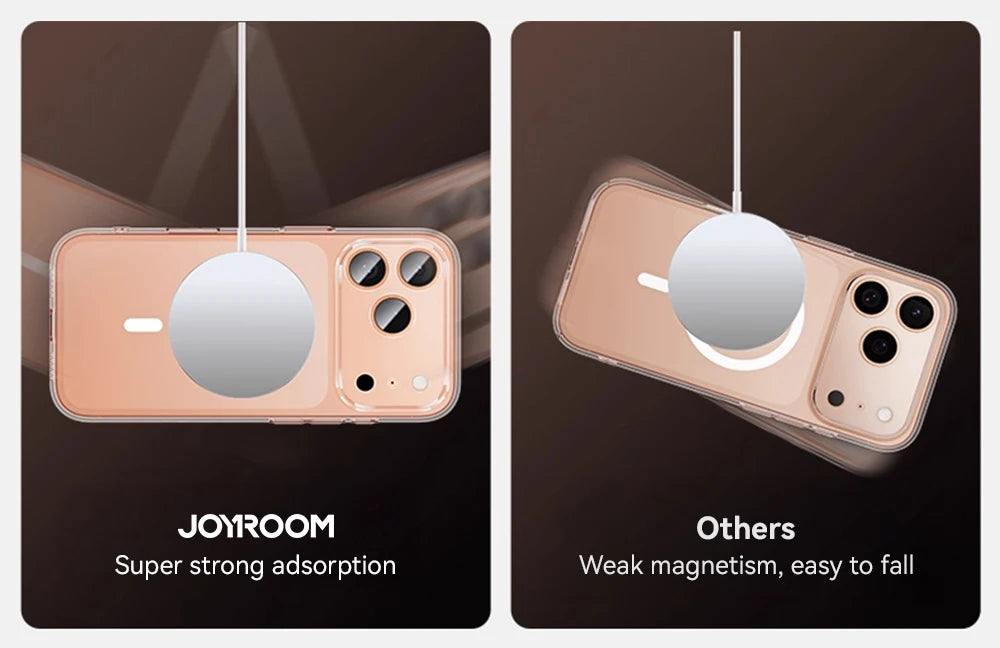 Joyroom Magnetic Case For iPhone 17 Pro Max Case Anti Yellow Transparent Cover For iPhone 17 Pro Max Wireless Charger Thin Cover