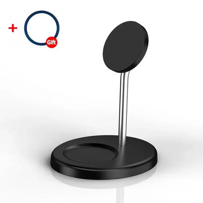 Desktop Magnetic 2 in 1 Wireless Charger Stand For iPhone17 16 15 14 13 12 Pro Max AirPod Pro Fast Phone Charging Station Holder