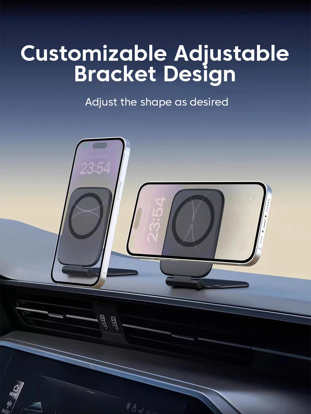 Ultrathin Car Magnetic Mobile Phone Holder Adjustable Foldable Anti-shake Vehicle Navigation Phone Universal Stand Accessories