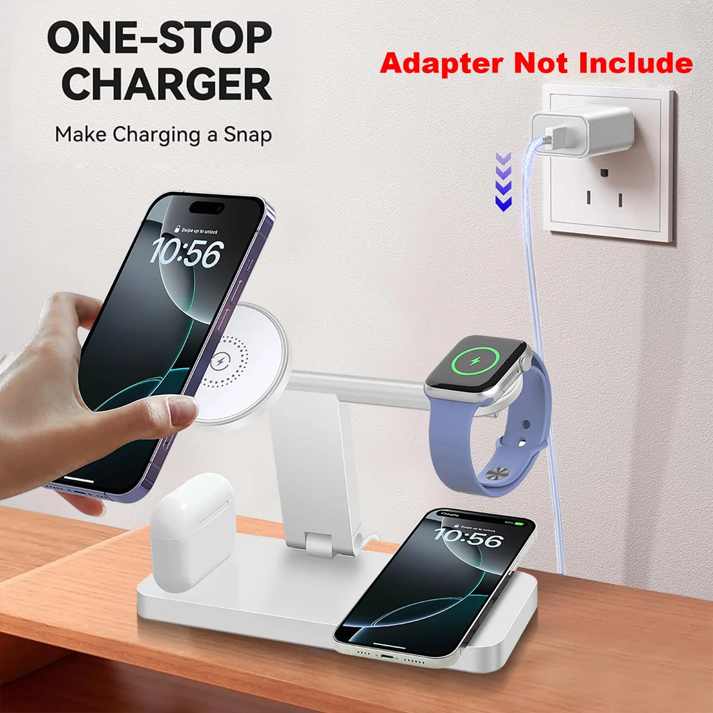 4 in 1 Magnetic Wireless Charger Stand for iPhone 17/16/15/14/13 pro Max And IWatc Cellphone Charging Dock Station