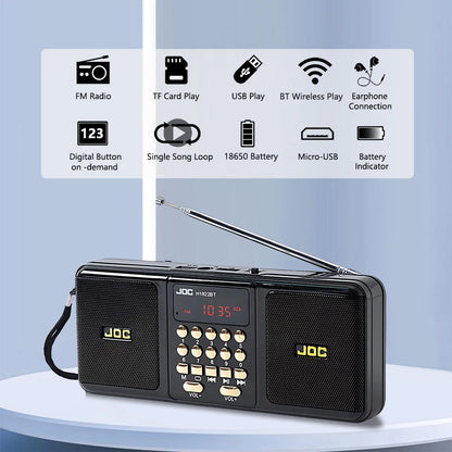 Portable FM Radio Rechargeable Battery Wireless Speaker Support TF USB MP3 Player Bluetooth-compatible Speaker With FM Receiver