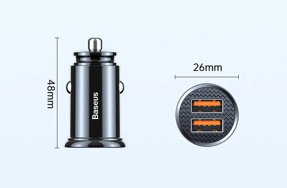 Baseus 30W USB Car Charger Quick Charge 4.0 3.0 FCP SCP USB PD For Xiaomi iPhone 12 13 14 Pro Fast Charging Car Phone Charger