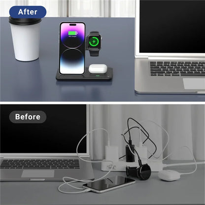 TriDock™ 3-in-1 Charger Stand for iPhone & Apple Watch