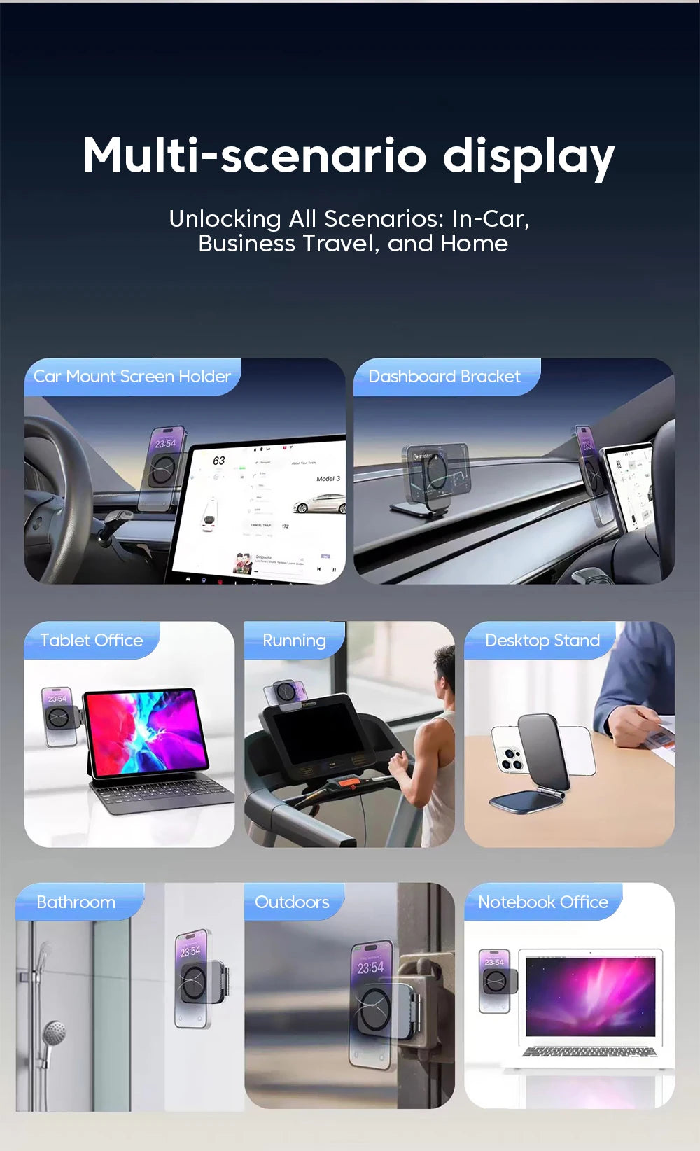Ultrathin Car Magnetic Mobile Phone Holder Adjustable Foldable Anti-shake Vehicle Navigation Phone Universal Stand Accessories