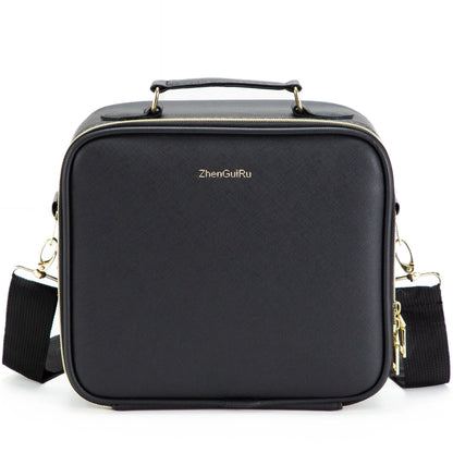 PU Leather Makeup Bag with Mirror 2024 New Leather Multi-Functional Women Cosmetic Case Large Capacity Water-resistant Bag