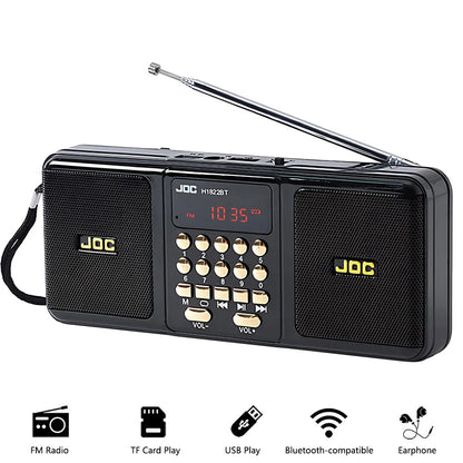 Portable FM Radio Rechargeable Battery Wireless Speaker Support TF USB MP3 Player Bluetooth-compatible Speaker With FM Receiver