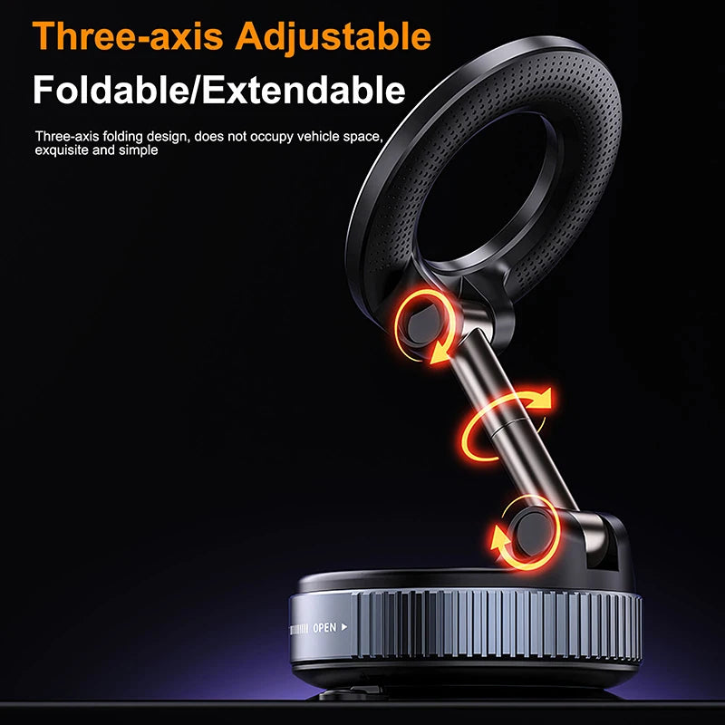 Magnetic Vacuum Phone Bracket 360° Adjustable Holder Strong Suction Cup Navigation Design Stand Holder For Car Universal 2026