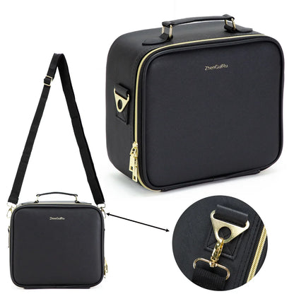 PU Leather Makeup Bag with Mirror 2024 New Leather Multi-Functional Women Cosmetic Case Large Capacity Water-resistant Bag