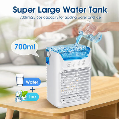 Compact Cooling Fan with Water Mist & Light