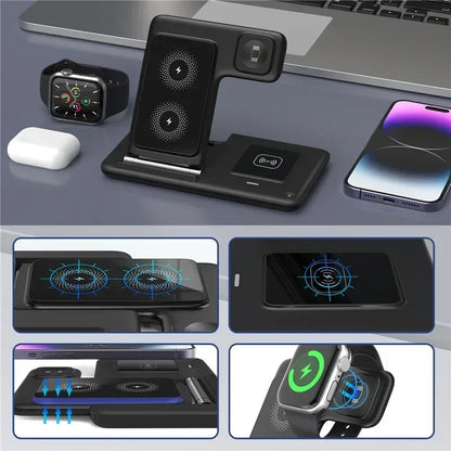 TriDock™ 3-in-1 Charger Stand for iPhone & Apple Watch