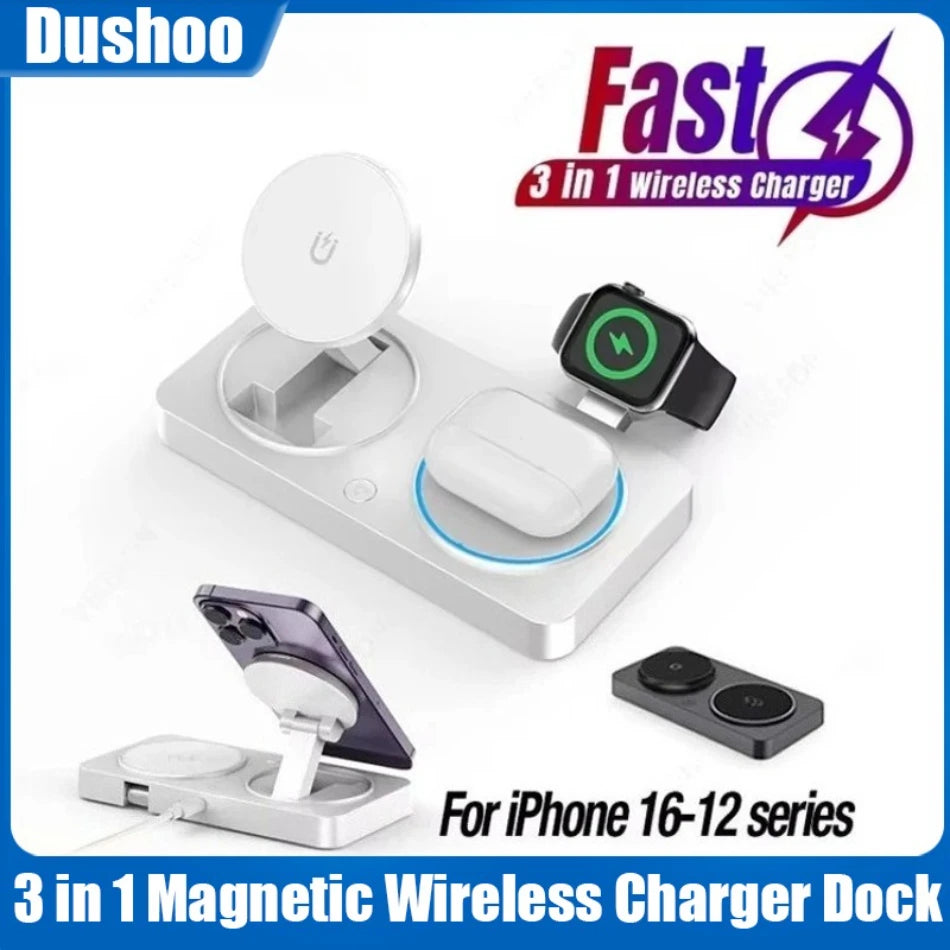 MagCharge™ Foldable 3-in-1 Wireless Charging Station (Apple Devices)
