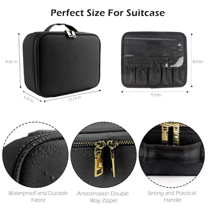 Portable Makeup Train Case with Mirror Light