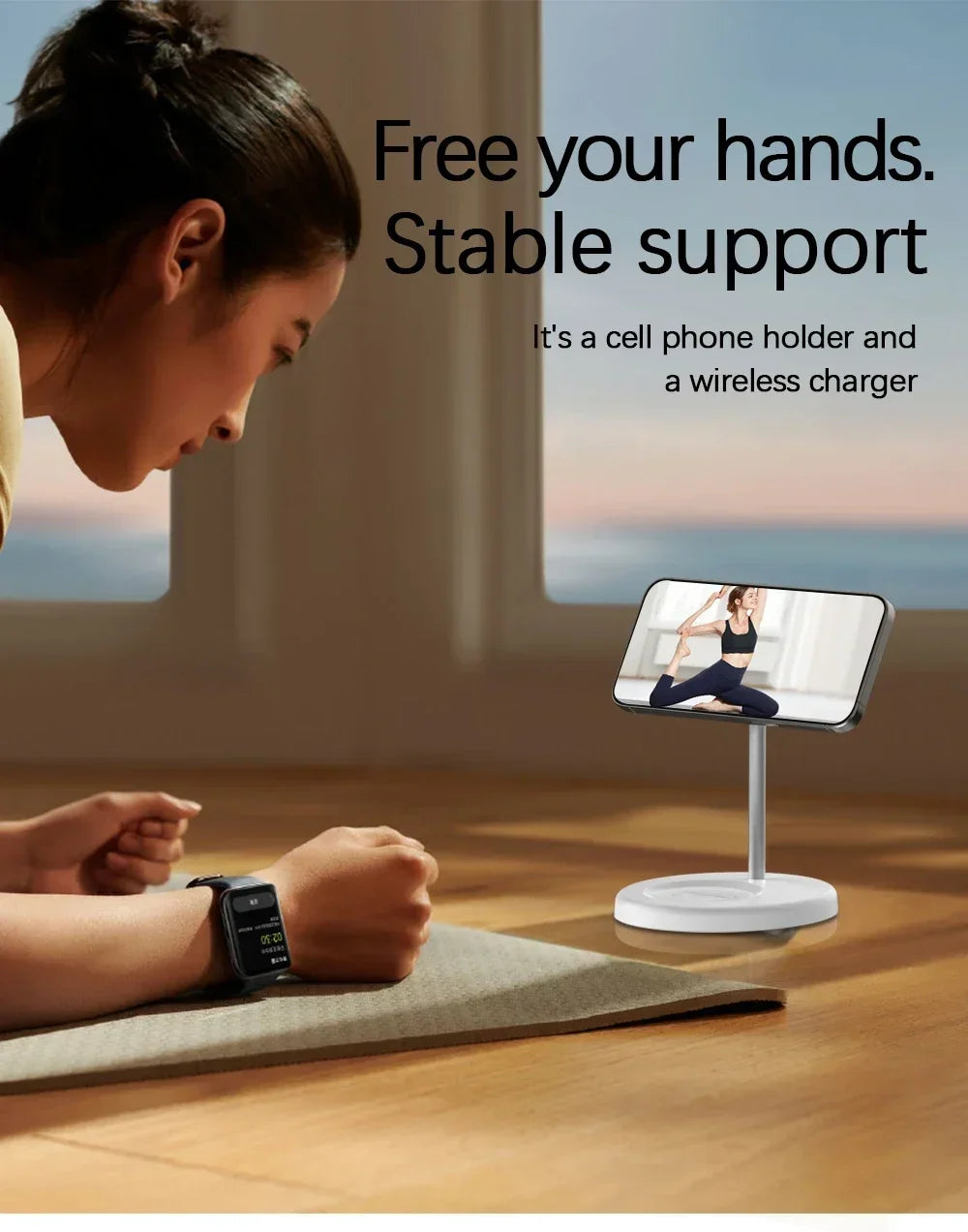 Desktop Magnetic 2 in 1 Wireless Charger Stand For iPhone17 16 15 14 13 12 Pro Max AirPod Pro Fast Phone Charging Station Holder