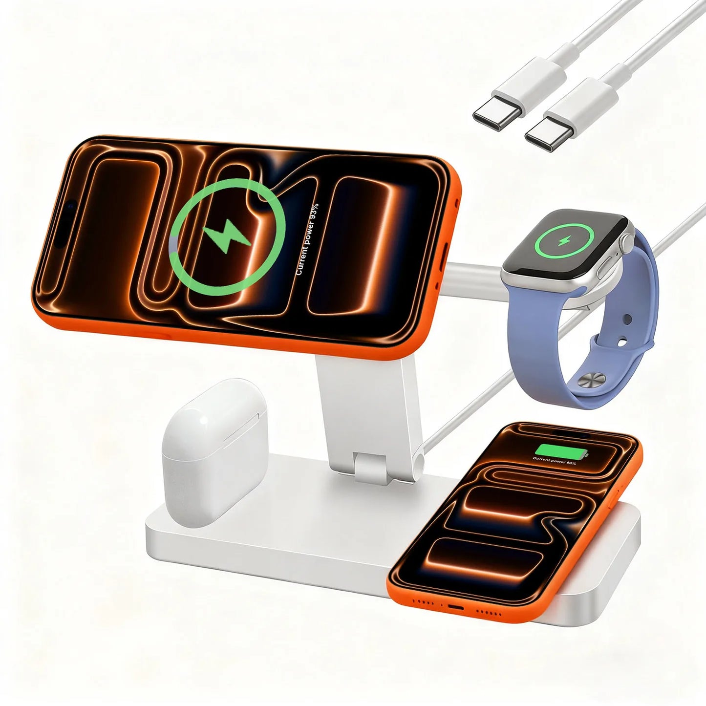 4 in 1 Magnetic Wireless Charger Stand for iPhone 17/16/15/14/13 pro Max And IWatc Cellphone Charging Dock Station
