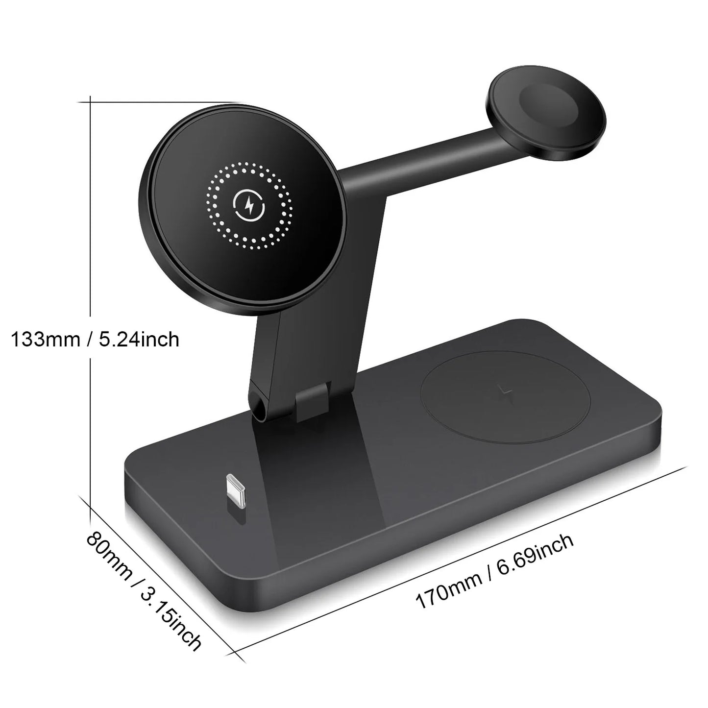 4 in 1 Magnetic Wireless Charger Stand for iPhone 17/16/15/14/13 pro Max And IWatc Cellphone Charging Dock Station
