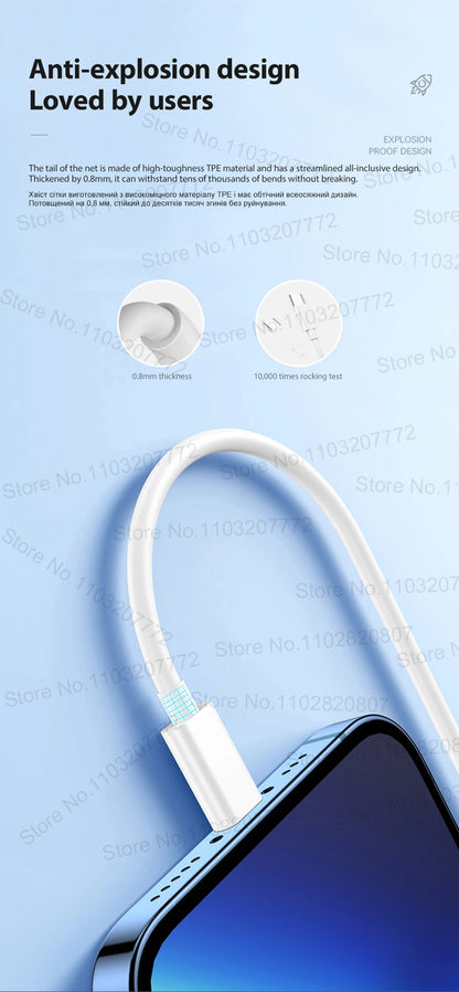 PD 30W USB C Fast Charging For iPhone 13 12 11 14 Pro Max 7 8 Plus Mini XS XR X Quick Charge USB Type C Cable For iPhone Charger
