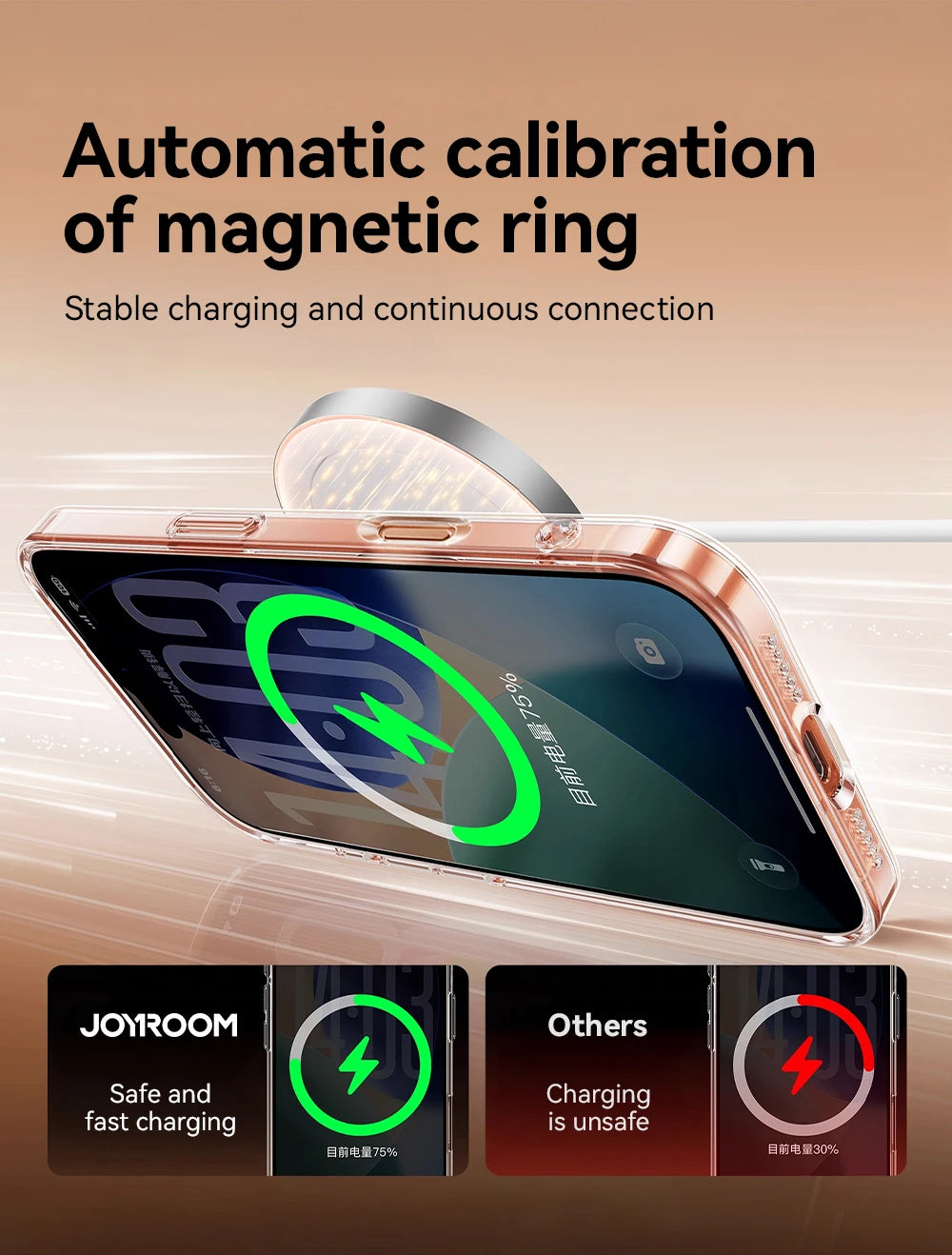 Joyroom Magnetic Case For iPhone 17 Pro Max Case Anti Yellow Transparent Cover For iPhone 17 Pro Max Wireless Charger Thin Cover