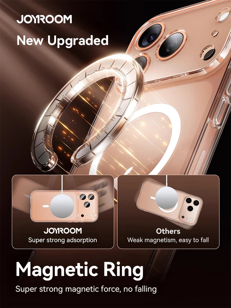 Joyroom Magnetic Case For iPhone 17 Pro Max Case Anti Yellow Transparent Cover For iPhone 17 Pro Max Wireless Charger Thin Cover