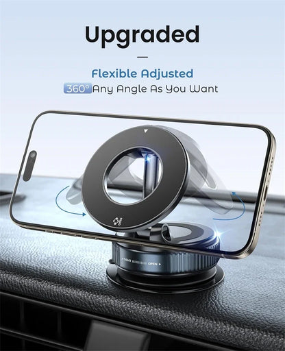 Car Mount Electric Vacuum Magnetic Holder Foldable Strong Suction Stand For Cell Phone For iphone 12 13 14 15 16 Live Streaming
