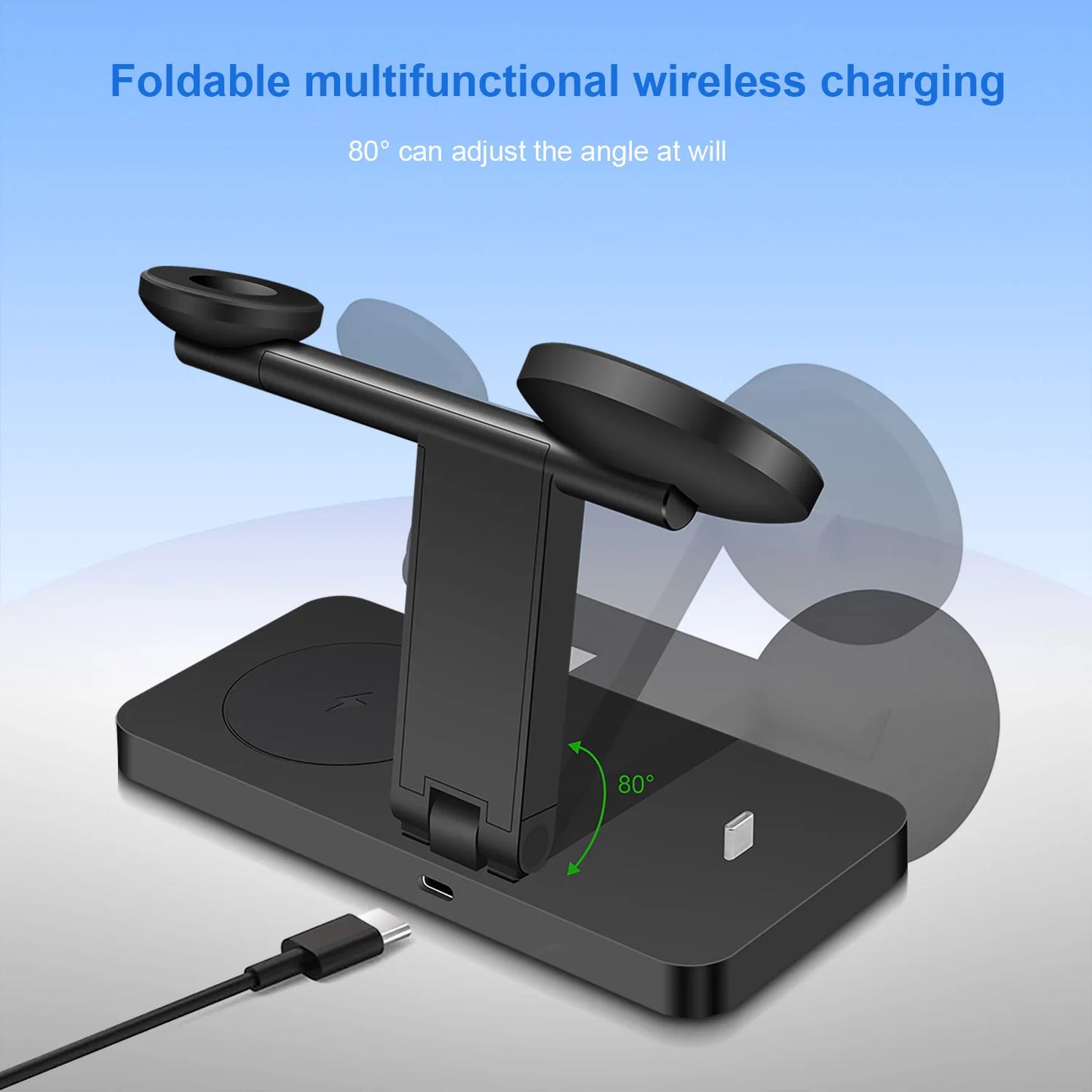 4 in 1 Magnetic Wireless Charger Stand for iPhone 17/16/15/14/13 pro Max And IWatc Cellphone Charging Dock Station