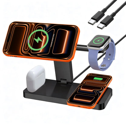 4 in 1 Magnetic Wireless Charger Stand for iPhone 17/16/15/14/13 pro Max And IWatc Cellphone Charging Dock Station