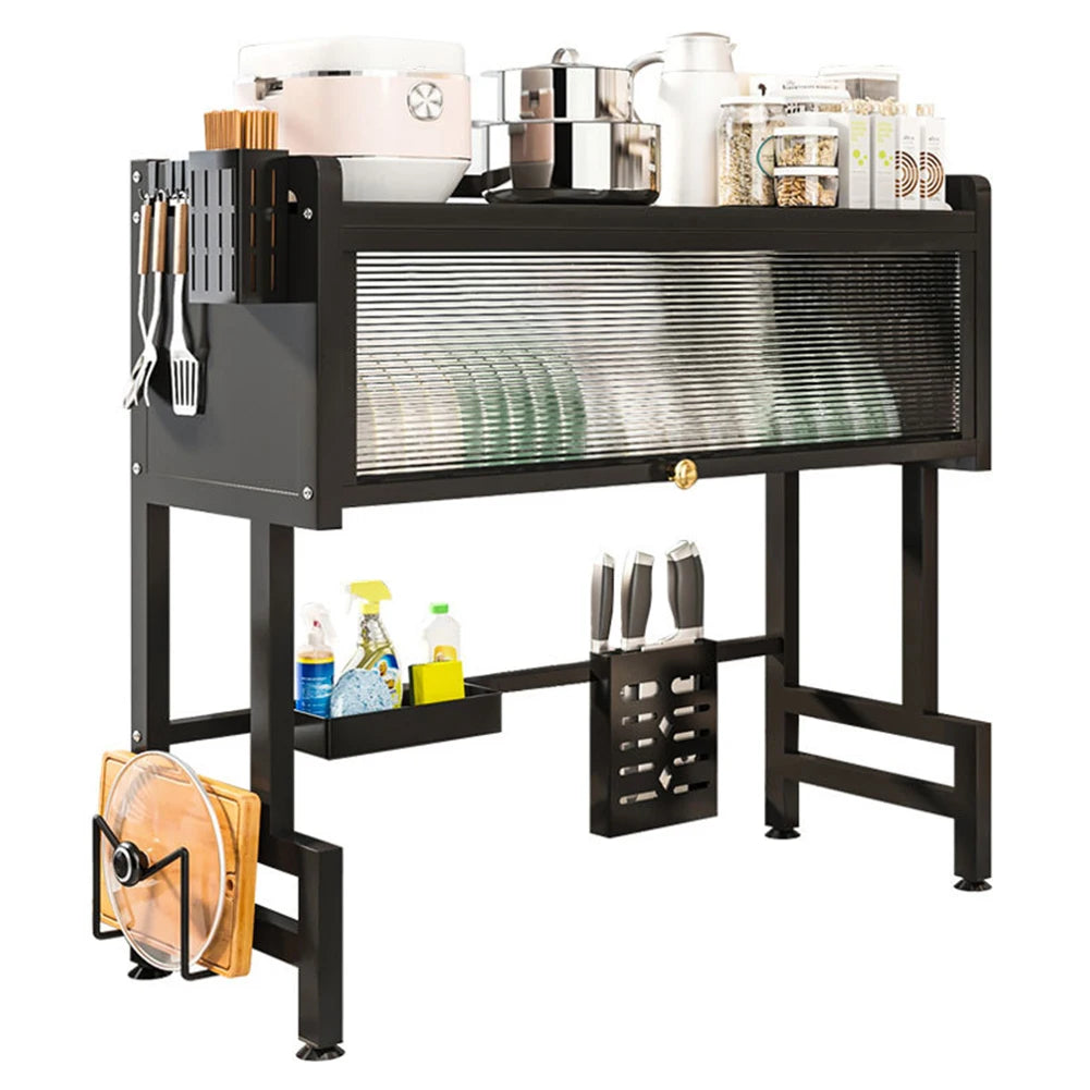 SinkSpace™ Pro 3-Tier Steel Drying Rack with Cover & Utensil Holder