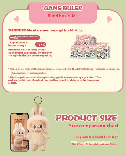 Labubu The Monsters Blind Box Figure Kawaii Cardiac Macaron Collectible Toy Gift 1:1 Authentic Model for Birthday Christmas