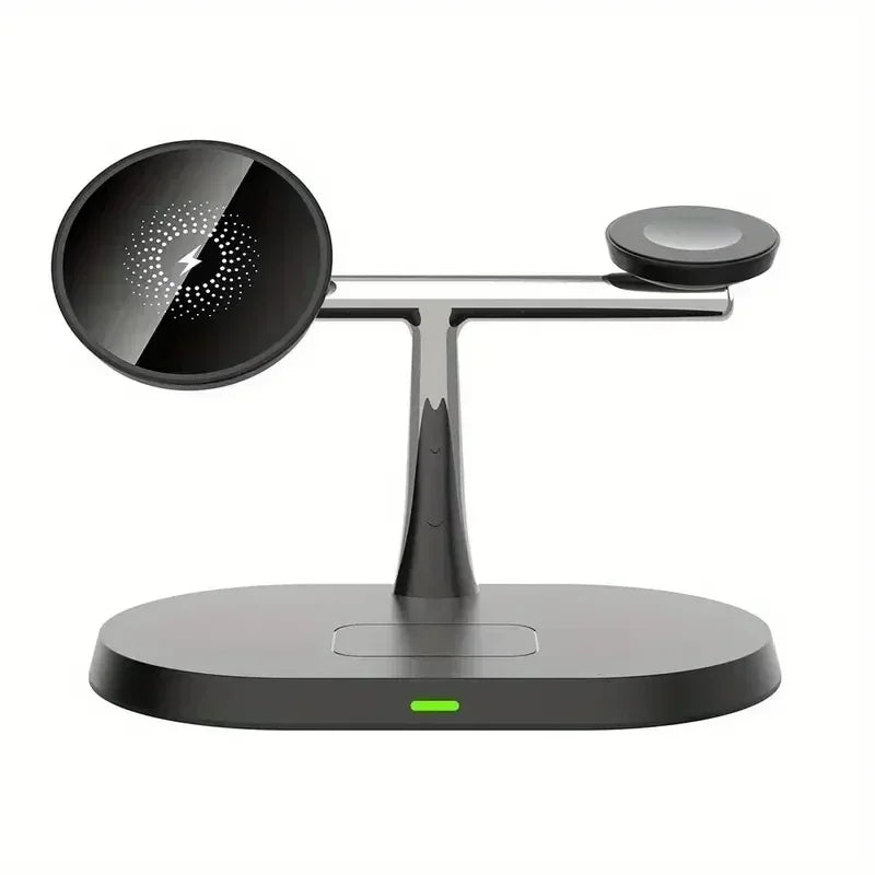 Magnetic 3-in-1 Wireless Charger 15W Fast Charging Stand for Smartphone, Smartwatch & Wireless Earbuds Portable Desktop